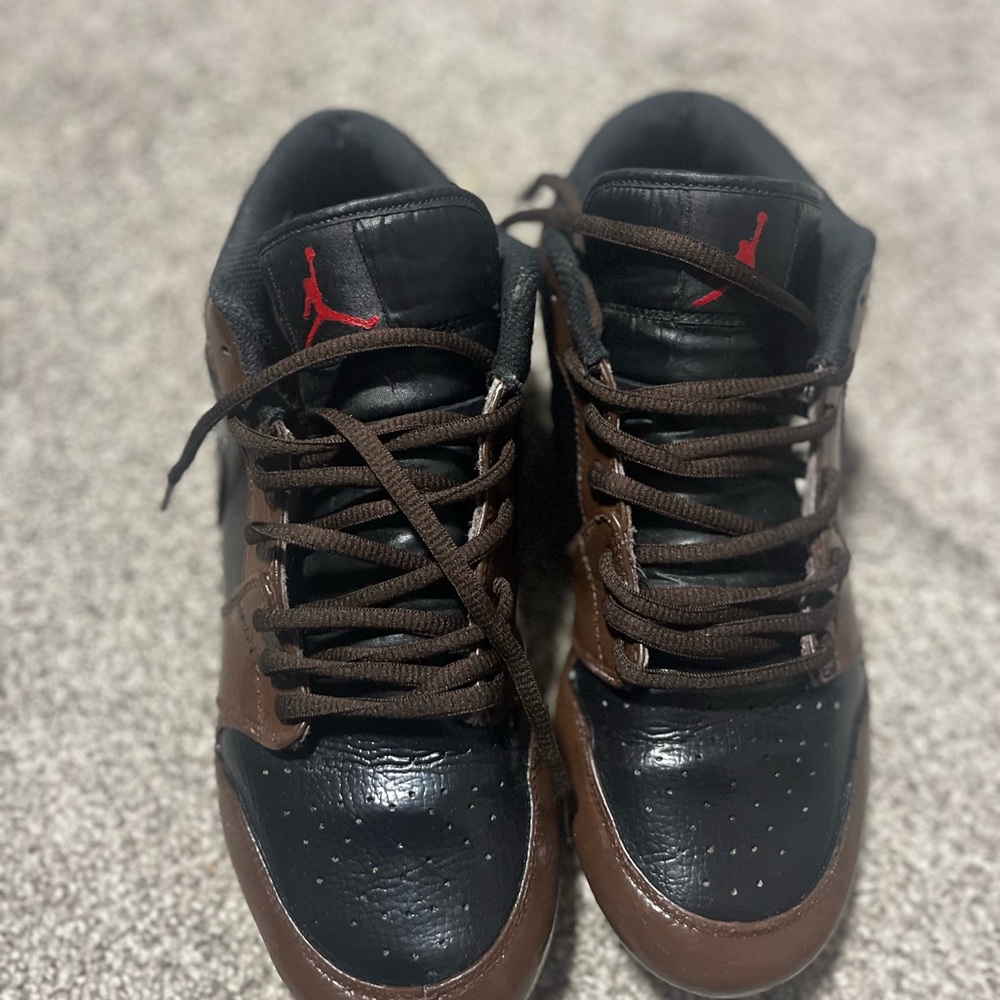 Custom Jordan 1 Travis Scott Mochas football cleats. Men’s size 10.5